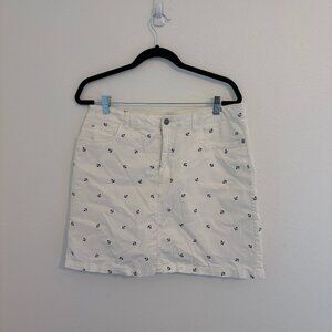 Croft & Barrow White Skort w/ Navy Anchor Embroidery | Size 12
